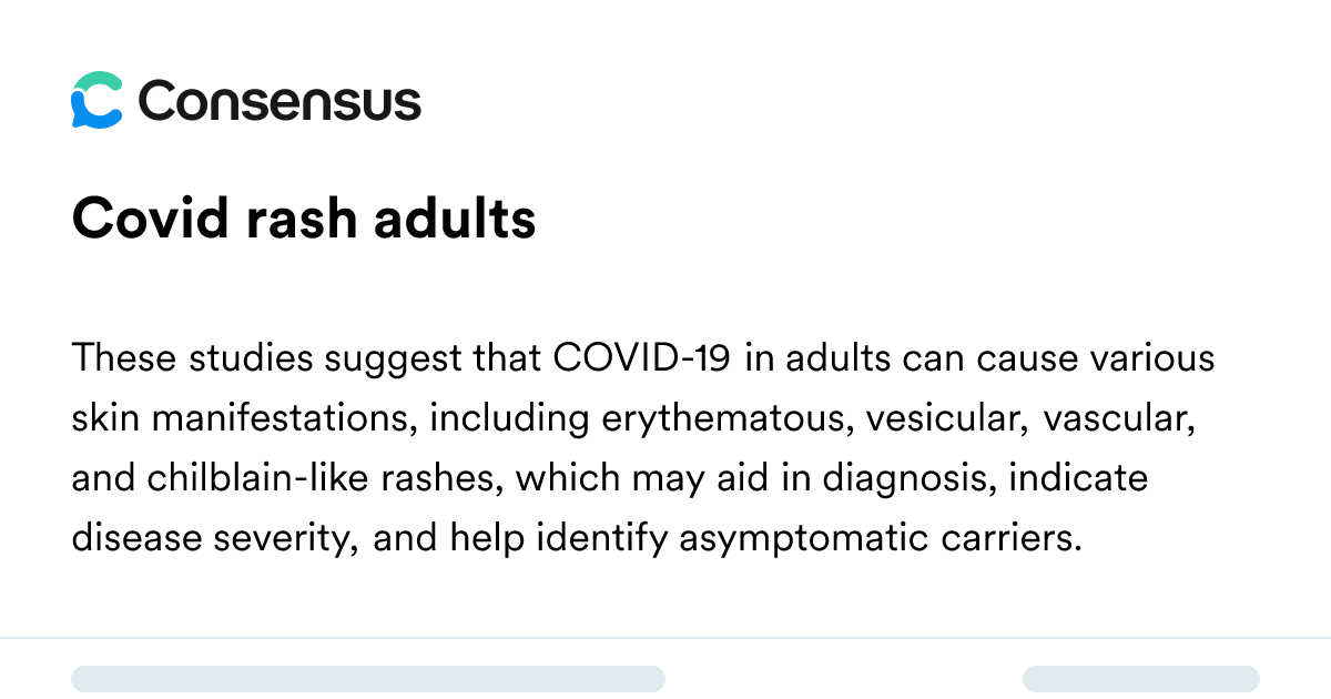 Covid Rash Adults - Consensus Academic Search Engine