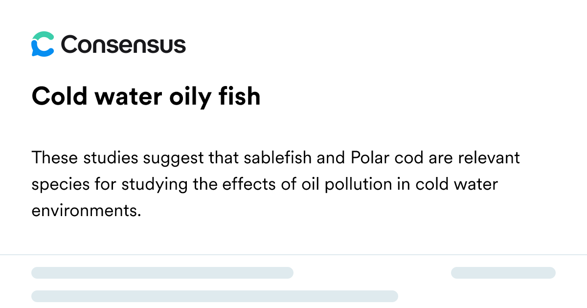 Cold Water Oily Fish - Consensus Academic Search Engine