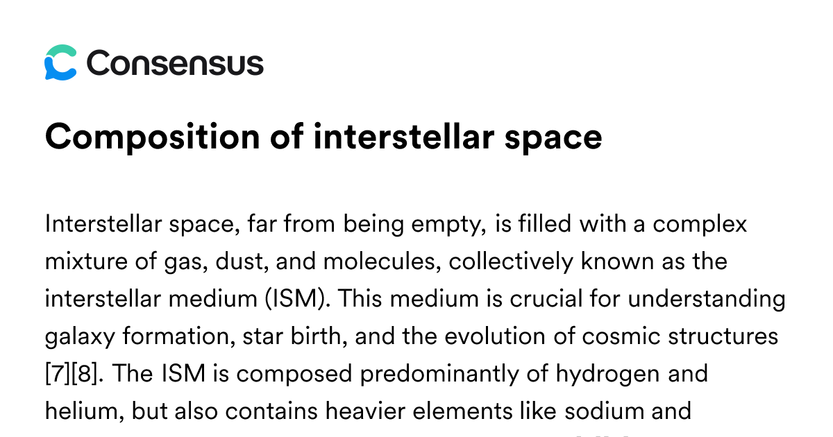 Composition Of Interstellar Space - Consensus Academic Search Engine