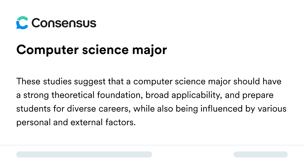 Computer Science Major - Consensus Academic Search Engine
