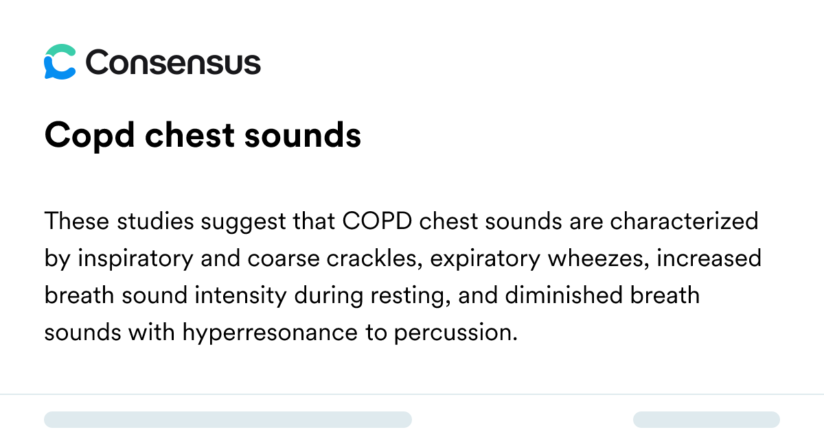 Copd Chest Sounds - Consensus Academic Search Engine