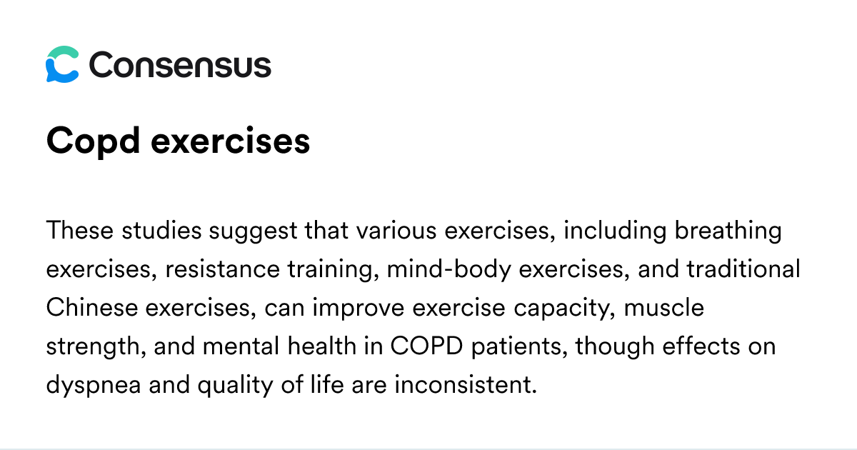 Copd Exercises - Consensus Academic Search Engine