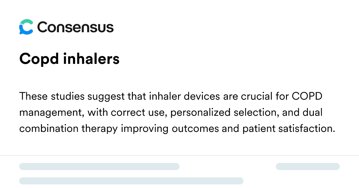 Copd Inhalers - Consensus Academic Search Engine