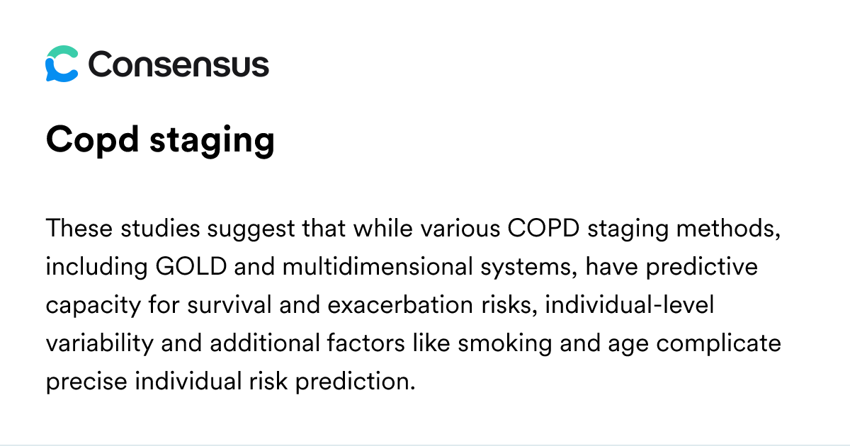 Copd Staging - Consensus Academic Search Engine