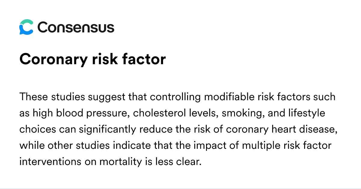 Coronary Risk Factor - Consensus Academic Search Engine