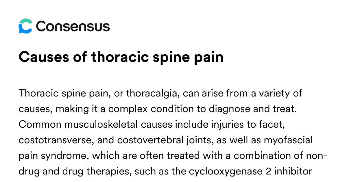 Causes Of Thoracic Spine Pain - Consensus Academic Search Engine