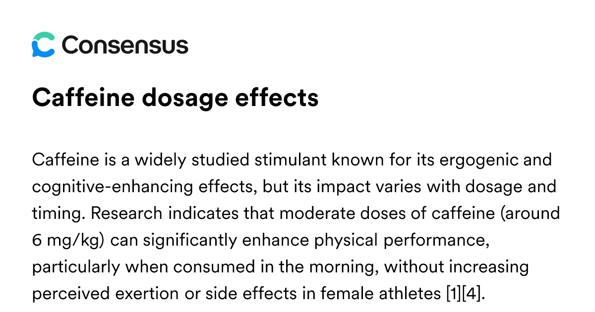 Caffeine Dosage Effects - Consensus Academic Search Engine