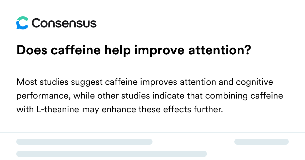 Does Caffeine Help Improve Attention? - Consensus Academic Search Engine