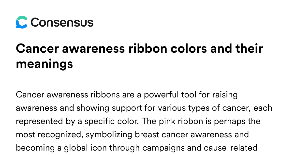 Cancer Awareness Ribbon Colors And Their Meanings - Consensus Academic ...