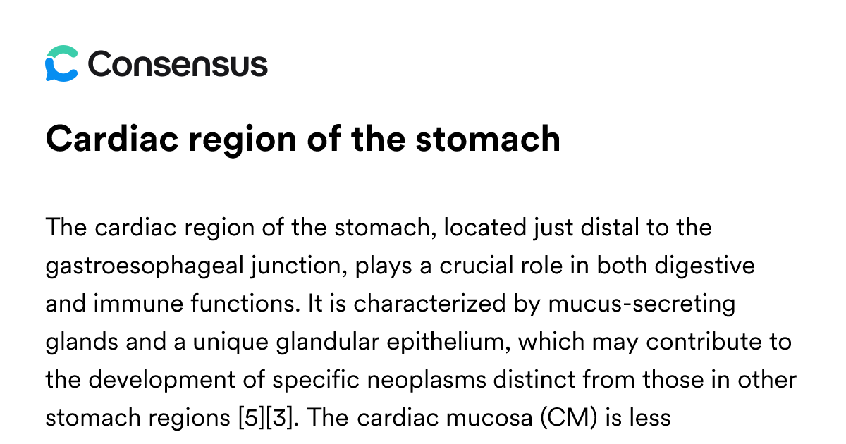 Cardiac Region Of The Stomach - Consensus Academic Search Engine