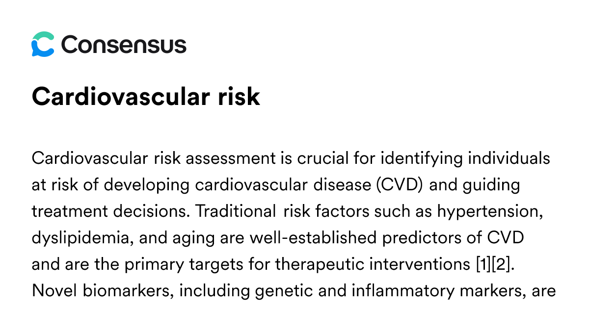 Cardiovascular Risk - Consensus Academic Search Engine