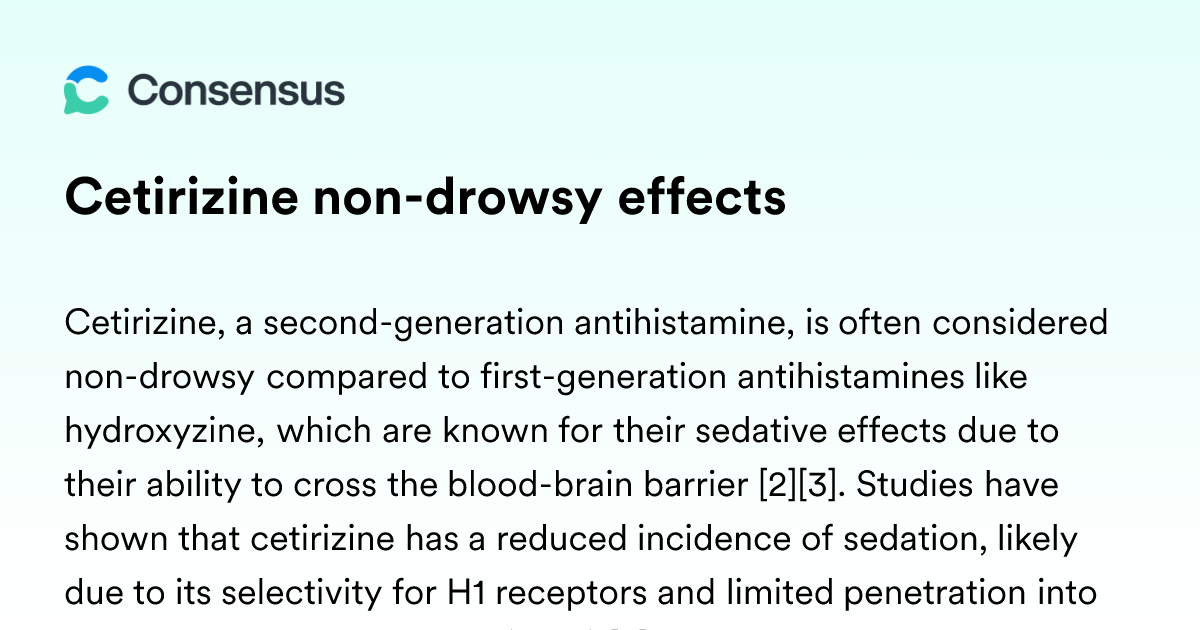 Cetirizine Non Drowsy Effects Consensus Academic Search Engine 
