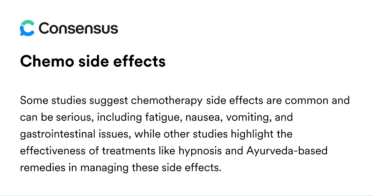 Chemo Side Effects - Consensus Academic Search Engine