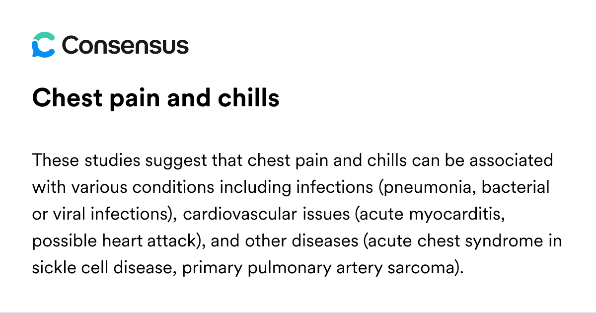 Chest Pain And Chills - Consensus Academic Search Engine