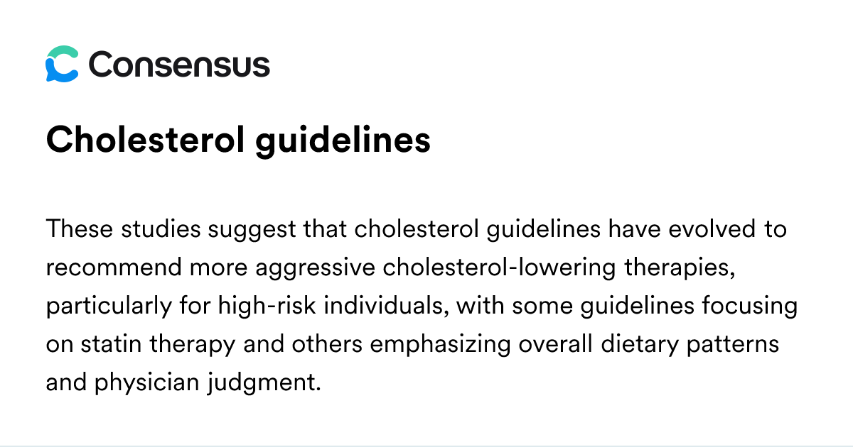Cholesterol Guidelines - Consensus Academic Search Engine