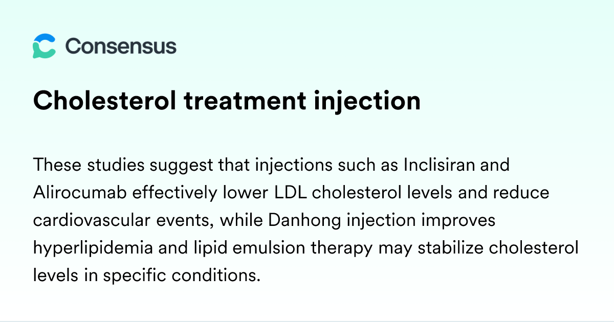 Picture of Cholesterol Treatment Injection - Consensus Academic Search Engine
