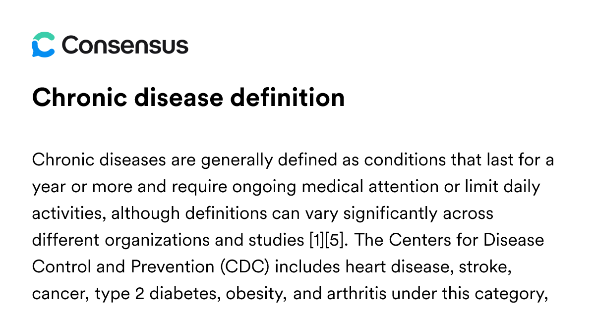 Chronic Disease Definition - Consensus Academic Search Engine