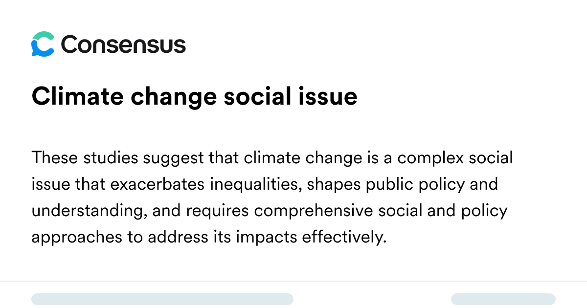 Climate Change Social Issue - Consensus Academic Search Engine