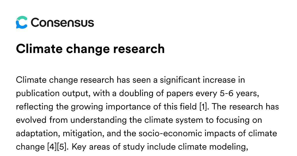 Climate Change Research - Consensus Academic Search Engine