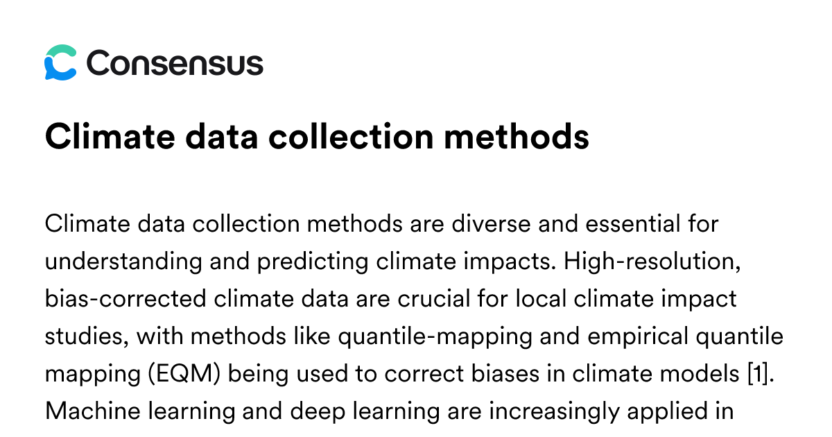 Climate Data Collection Methods - Consensus Academic Search Engine