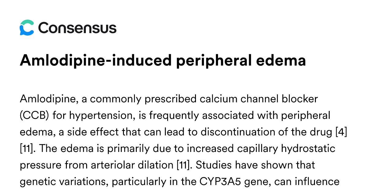 Amlodipine-induced Peripheral Edema - Consensus Academic Search Engine