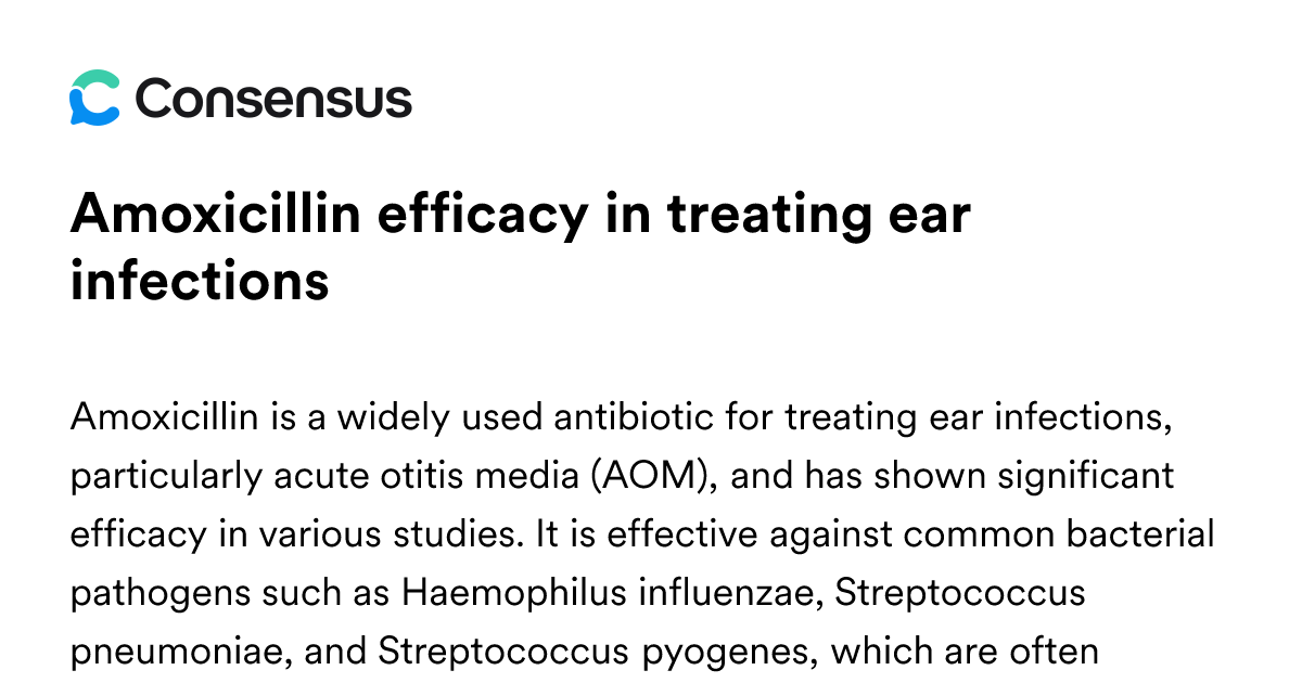 Amoxicillin Efficacy In Treating Ear Infections - Consensus Academic ...