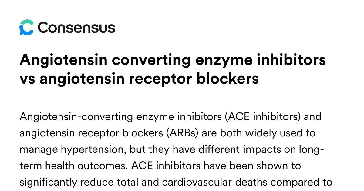 Angiotensin Converting Enzyme Inhibitors Vs Angiotensin Receptor ...