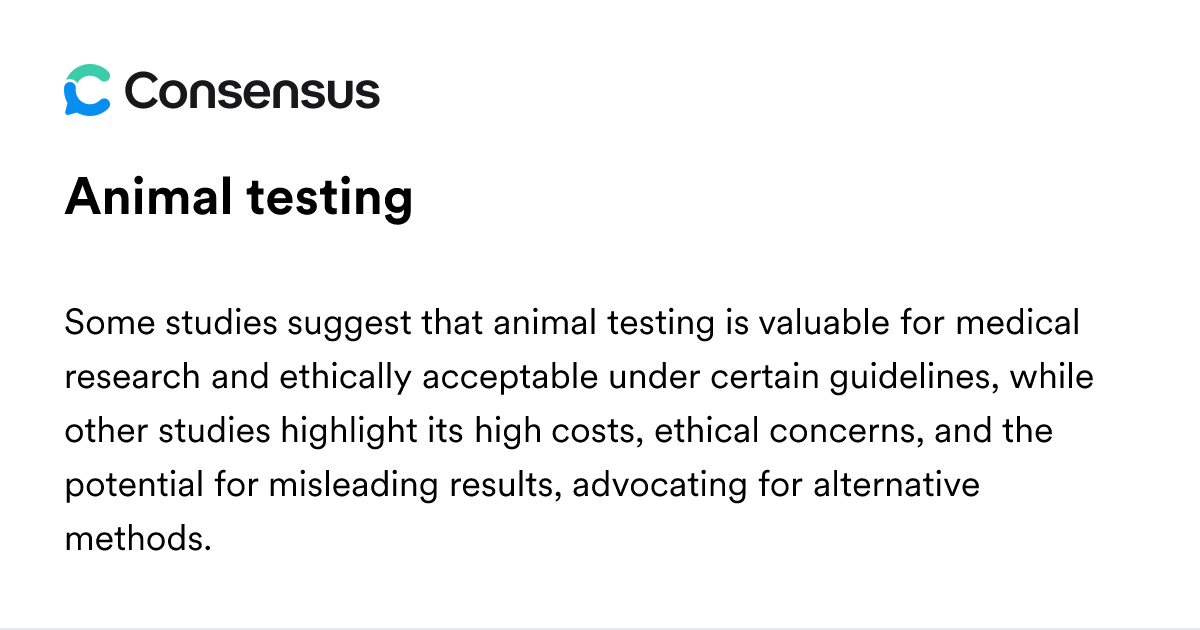 Animal Testing - Consensus Academic Search Engine