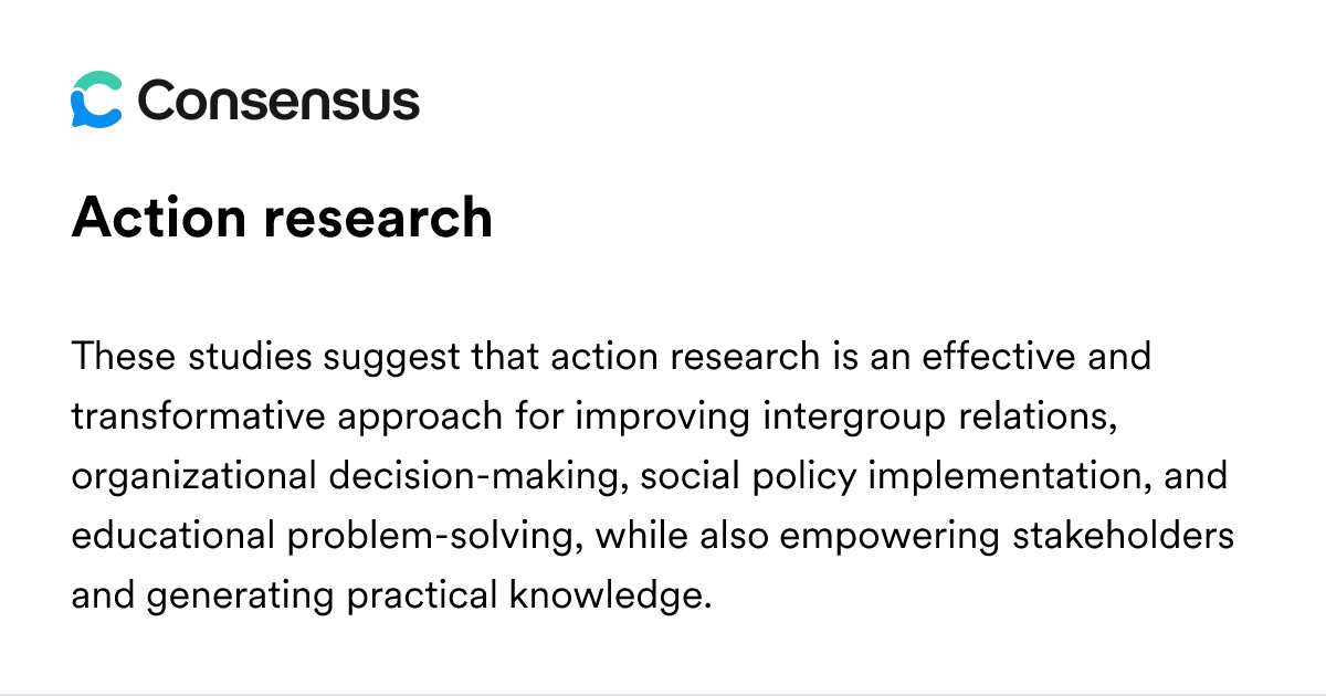 Action Research - Consensus Academic Search Engine