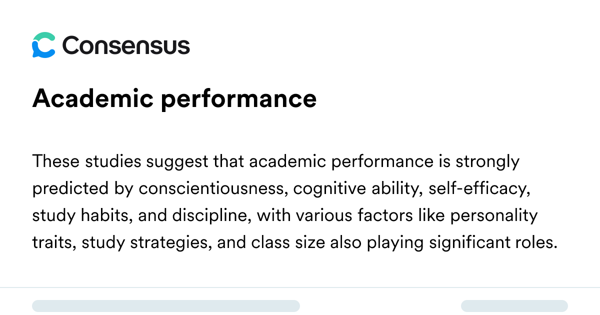 Academic Performance - Consensus Academic Search Engine