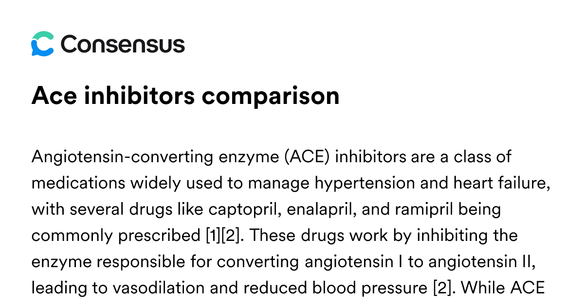 Ace Inhibitors Comparison - Consensus Academic Search Engine