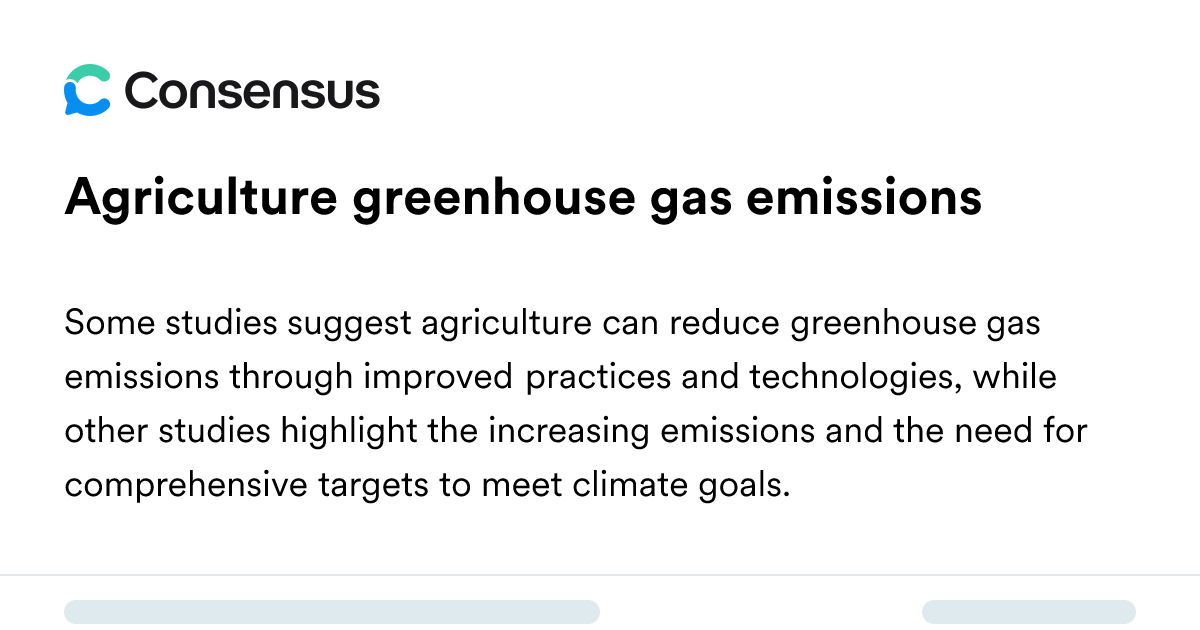 Agriculture Greenhouse Gas Emissions - Consensus Academic Search Engine