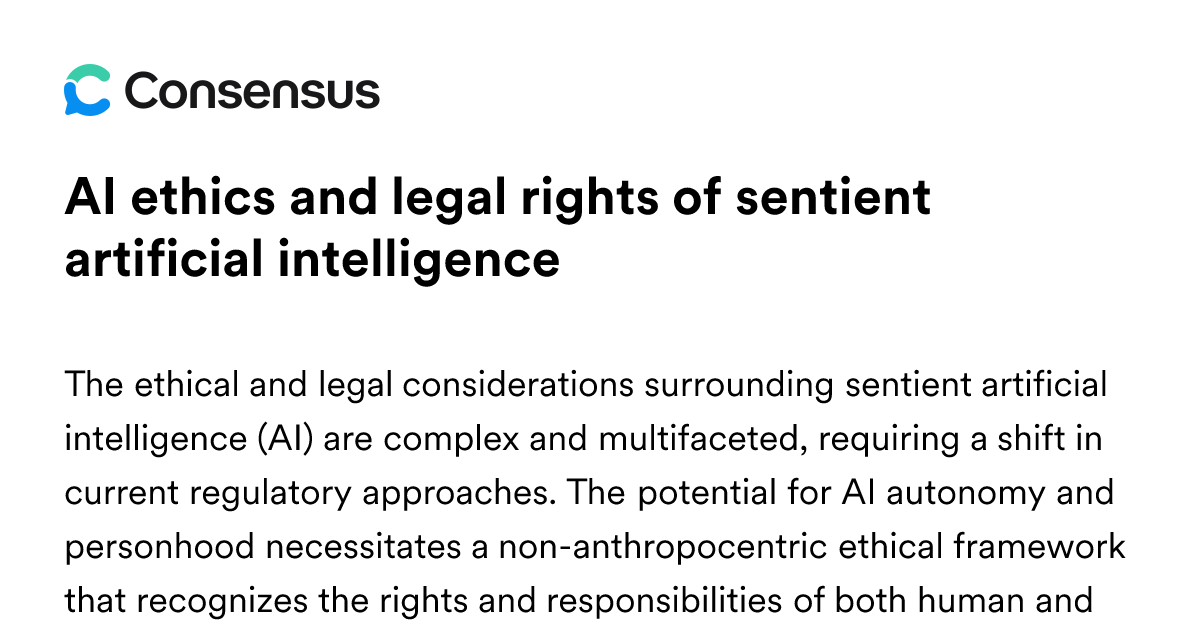 AI Ethics And Legal Rights Of Sentient Artificial Intelligence ...