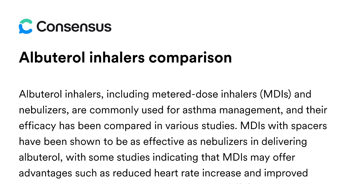 Albuterol Inhalers Comparison - Consensus Academic Search Engine