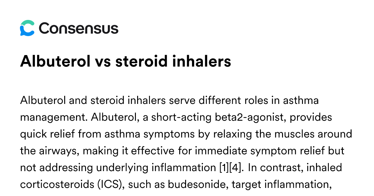 Albuterol Vs Steroid Inhalers - Consensus Academic Search Engine