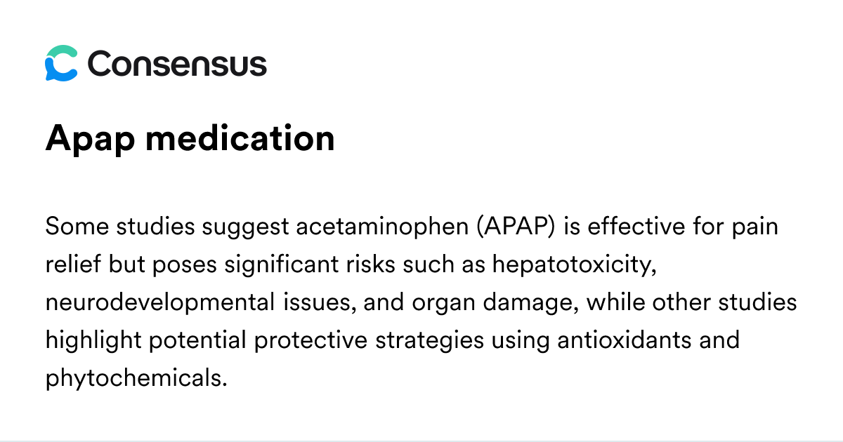 Apap Medication - Consensus Academic Search Engine