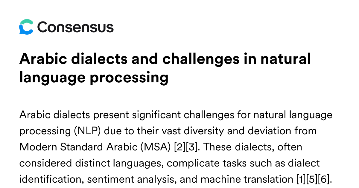 Arabic Dialects And Challenges In Natural Language Processing ...