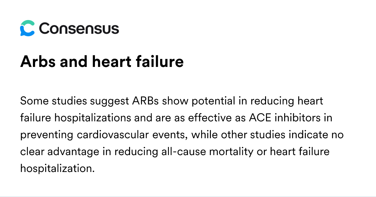 Arbs And Heart Failure - Consensus Academic Search Engine