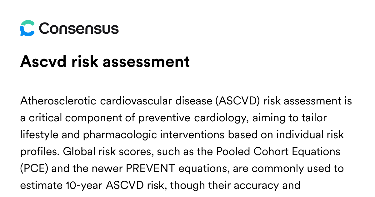 Ascvd Risk Assessment - Consensus Academic Search Engine