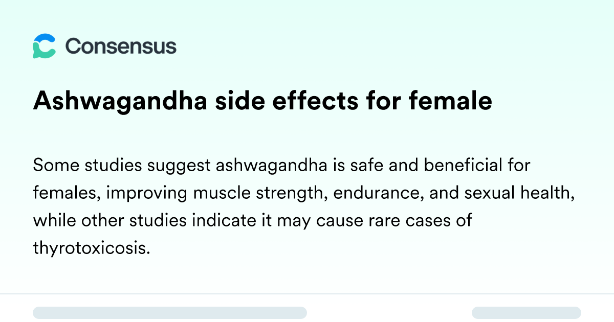 ashwagandha side effects for female