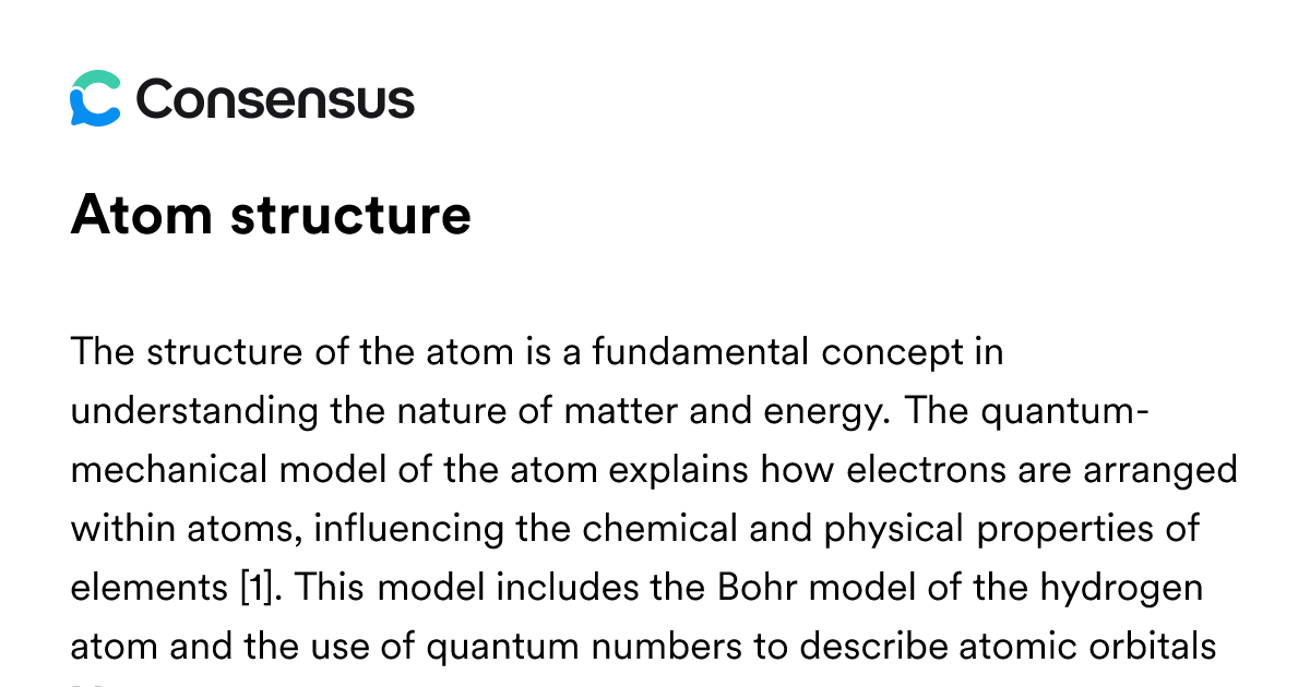 Atom Structure - Consensus Academic Search Engine
