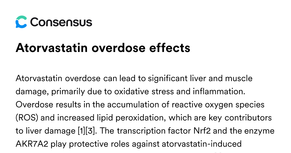 Atorvastatin Overdose Effects - Consensus Academic Search Engine