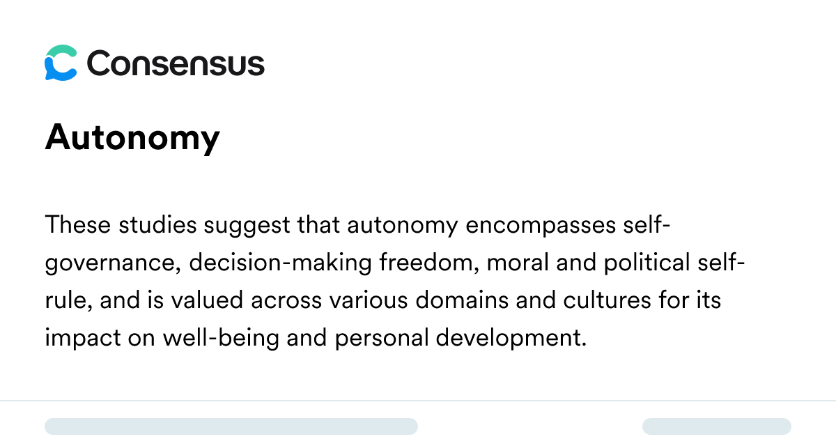 Autonomy - Consensus Academic Search Engine