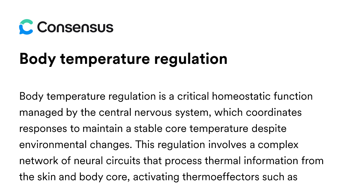 Body Temperature Regulation - Consensus Academic Search Engine