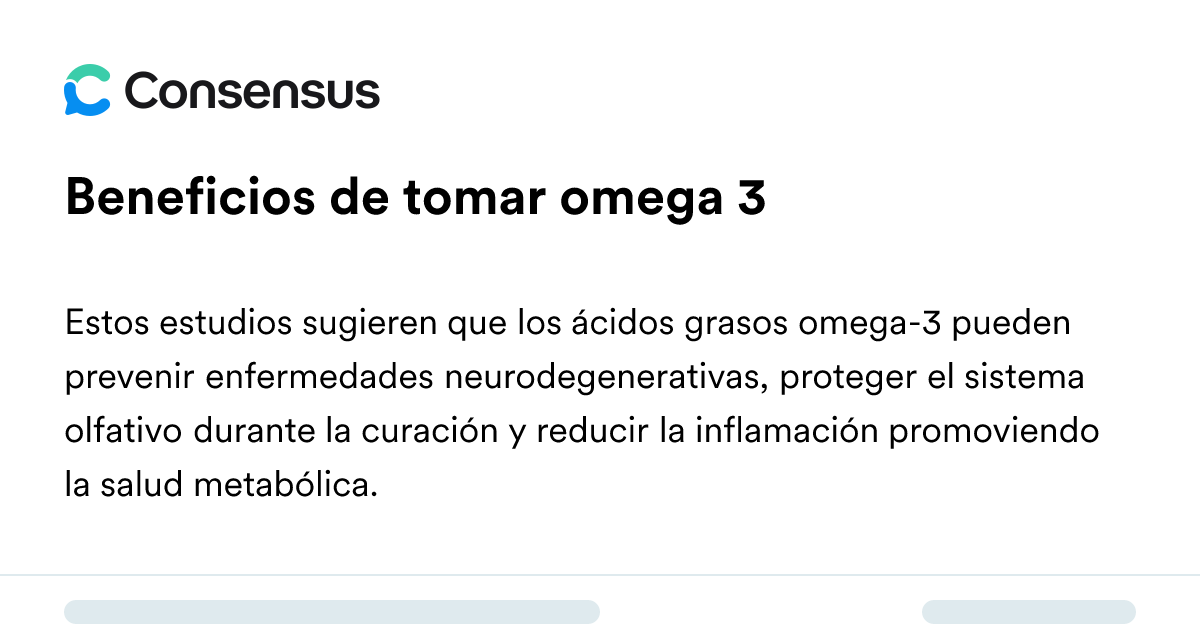 Beneficios De Tomar Omega 3 - Consensus Academic Search Engine