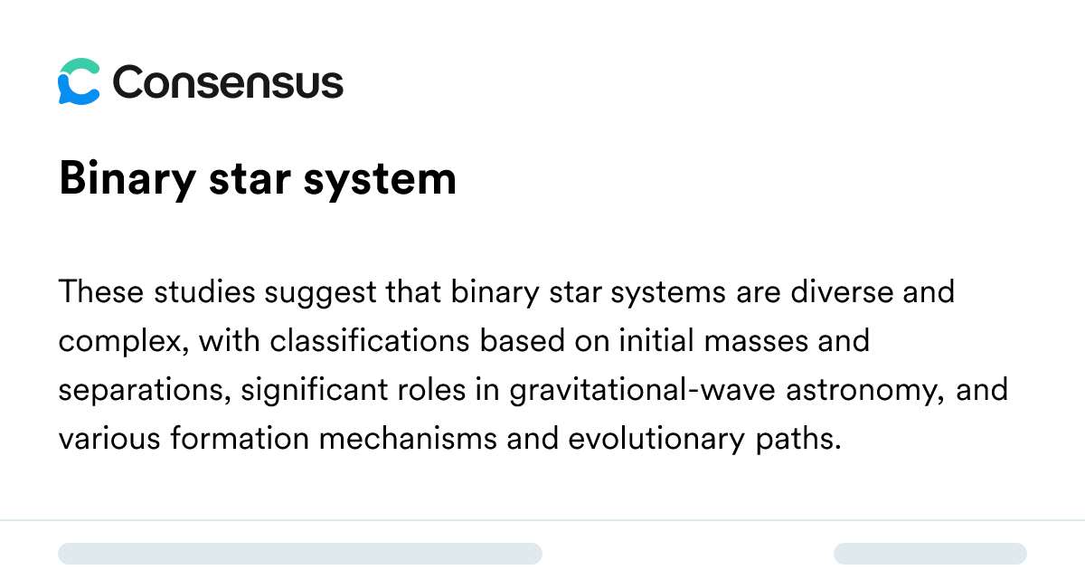 Binary Star System - Consensus Academic Search Engine