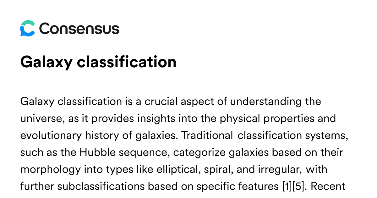 Galaxy Classification - Consensus Academic Search Engine