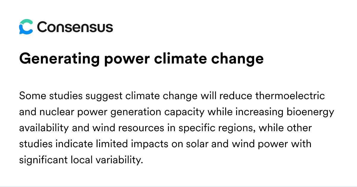 Generating Power Climate Change - Consensus Academic Search Engine