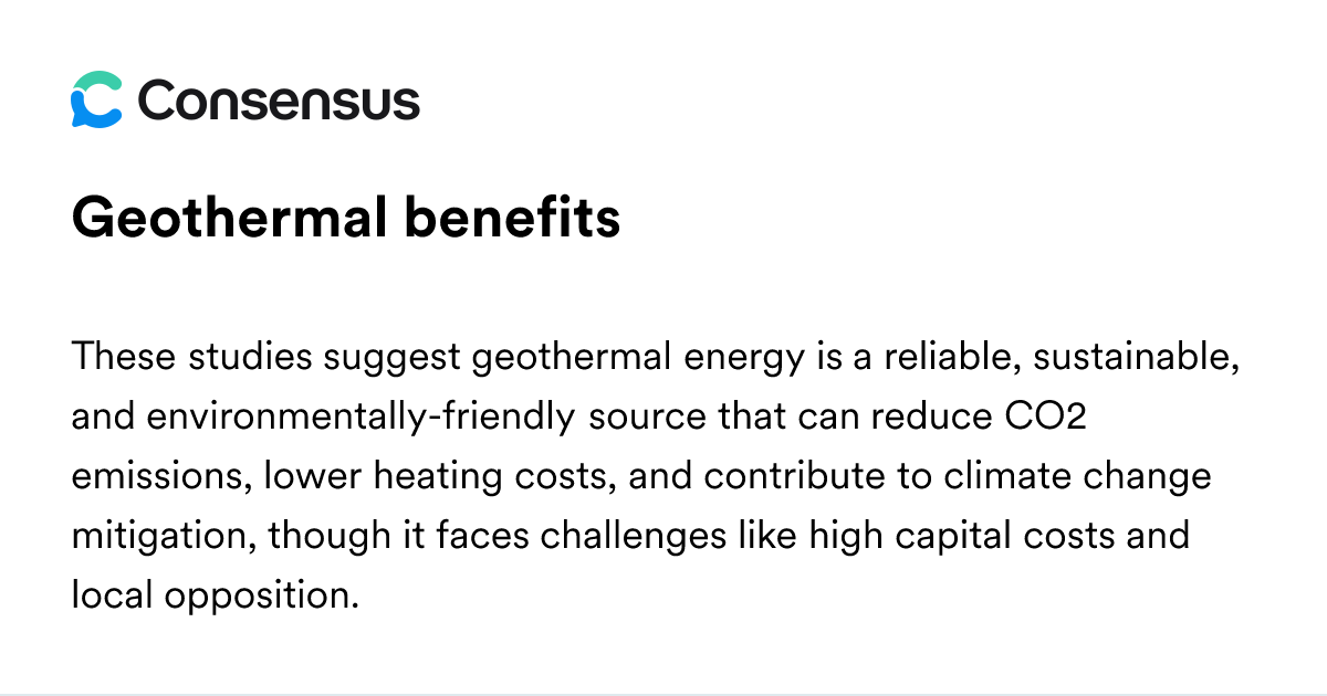 Image result for Geothermal Benefits - Consensus Academic Search Engine