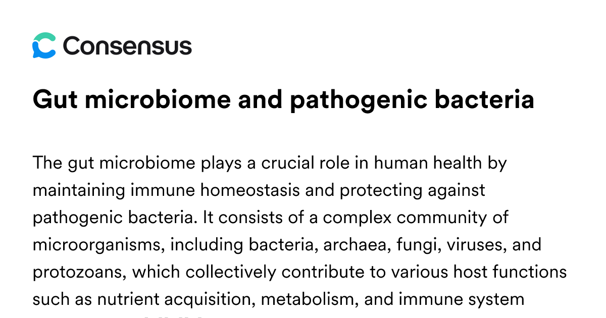 Gut Microbiome And Pathogenic Bacteria - Consensus Academic Search Engine
